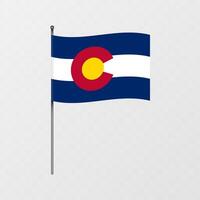 Colorado staat vlag Aan vlaggenmast. illustratie. vector