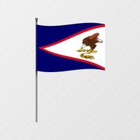 Amerikaans Samoa nationaal vlag Aan vlaggenmast. illustratie. vector