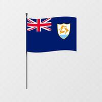 Anguilla nationaal vlag Aan vlaggenmast. illustratie. vector