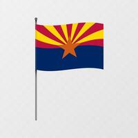 Arizona vlag Aan vlaggenmast. illustratie. vector