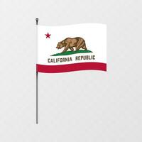 Californië vlag Aan vlaggenmast. illustratie. vector