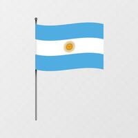 Argentinië nationaal vlag Aan vlaggenmast. illustratie. vector