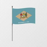 Delaware staat vlag Aan vlaggenmast. illustratie. vector