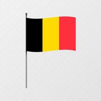 belgie nationaal vlag Aan vlaggenmast. illustratie. vector