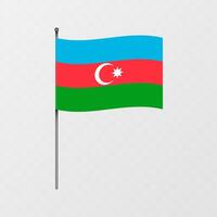 Azerbeidzjan nationaal vlag Aan vlaggenmast. illustratie. vector