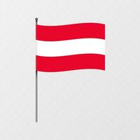 Oostenrijk nationaal vlag Aan vlaggenmast. illustratie. vector