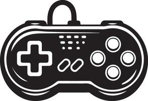 retro bedieningshendel of gamepad, zwart kleur silhouet vector