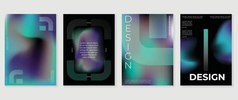 abstract helling poster achtergrond set. minimalistische stijl Hoes sjabloon met levendig perspectief 3d meetkundig prisma vormen verzameling. ideaal ontwerp voor sociaal media, omslag, banier, folder. vector