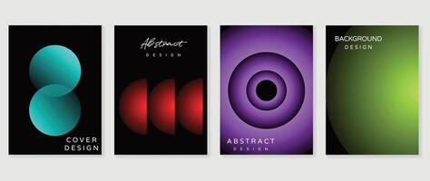 abstract helling poster achtergrond set. minimalistische stijl Hoes sjabloon met levendig perspectief 3d meetkundig prisma vormen verzameling. ideaal ontwerp voor sociaal media, omslag, banier, folder. vector