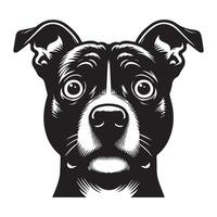 staffy hond - een angstig Staffordshire stier terriër hond gezicht illustratie vector