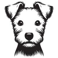 een nieuwsgierig west hoogland wit terriër hond gezicht illustratie in zwart en wit vector