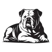 edele Engels bulldog illustratie in zwart en wit vector