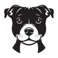 staffy hond - een liefhebbend Staffordshire stier terriër hond gezicht illustratie vector