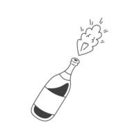 Champagne fles explosie tekening illustratie vector
