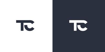 modern en elegant ontwerp van het eerste logo met tc-letter vector