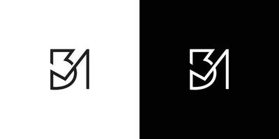 uniek en modern bm-logo-ontwerp vector