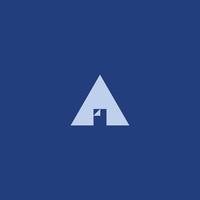logo-ontwerpcombinatie van driehoeksymbool en papiersymbool vector