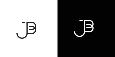 sterk en modern letter jb initialen logo ontwerp vector