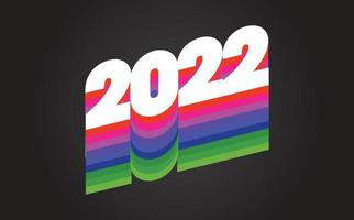 gelukkig nieuwjaar 2022 wensen viering retro kleurrijk speels 3d mix script tekst belettering vieren festival premie modern minimaal alfabet numeriek letters bewerkbaar vector bestand