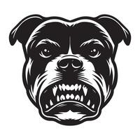 amstaff hond - een boos Amerikaans Staffordshire terriër hond gezicht illustratie vector