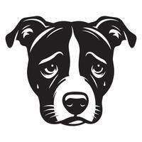 staffy hond - een verdrietig Staffordshire stier terriër hond gezicht illustratie vector