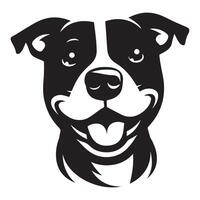 amstaff hond - een geamuseerd Amerikaans Staffordshire terriër hond gezicht illustratie vector