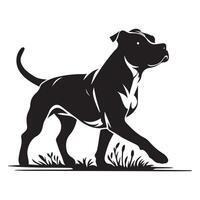 amstaff hond - amstaff wandelen door vallen bladeren illustratie vector