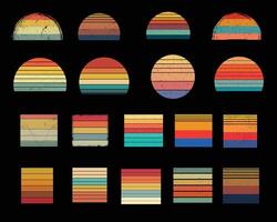 retro wijnoogst zonsondergang clip art ontwerp verzameling vector