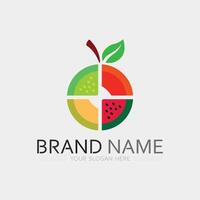 fruit icoon en fruit logo ontwerp vers fruit tropisch natuur voedsel illustratie vector