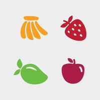 fruit icoon en fruit logo ontwerp vers fruit tropisch natuur voedsel illustratie vector