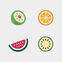 fruit icoon en fruit logo ontwerp vers fruit tropisch natuur voedsel illustratie vector