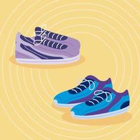 twee sneakers schoenen vector