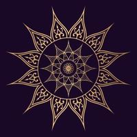 goud en blauw kleur luxe sier mandala achtergrondontwerp voor print, poster, dekking, brochure, flyer vector