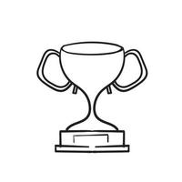 hand getrokken doodle winnaar trofee illustratie pictogram vector geïsoleerd