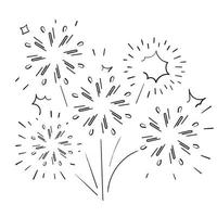 hand getrokken doodle vuurwerk illustratie pictogram vector