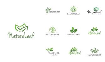 blad logo ontwerpconcept, set van 10 vector