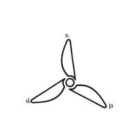 hand getrokken windturbine illustratie pictogram geïsoleerde achtergrond vector