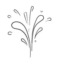 doodle water burst splash illustratie hand tekenen stijl vector