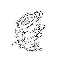hand tekenen tornado. orkaan pictogram vector met doodle cartoon stijl