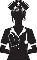 vrouw verpleegster silhouet vector