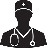 dokter silhouet zwart kleur silhouet vector