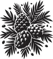 groenblijvend fruit, zwart kleur silhouet vector