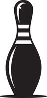 bowling pin, zwart kleur silhouet vector