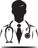 dokter silhouet zwart kleur silhouet vector