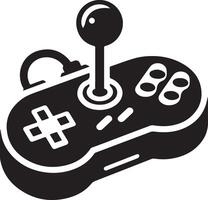 retro bedieningshendel of gamepad, zwart kleur silhouet vector