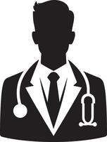 dokter silhouet zwart kleur silhouet vector