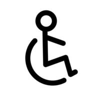 gemakkelijk rolstoel icoon. onbekwaamheid teken icoon. vector