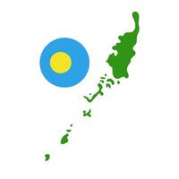 ronde Palau vlag en Palau kaart icoon. vector