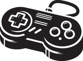 retro bedieningshendel of gamepad, zwart kleur silhouet vector