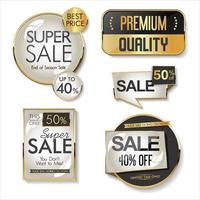 verzameling gouden badges en labels vector